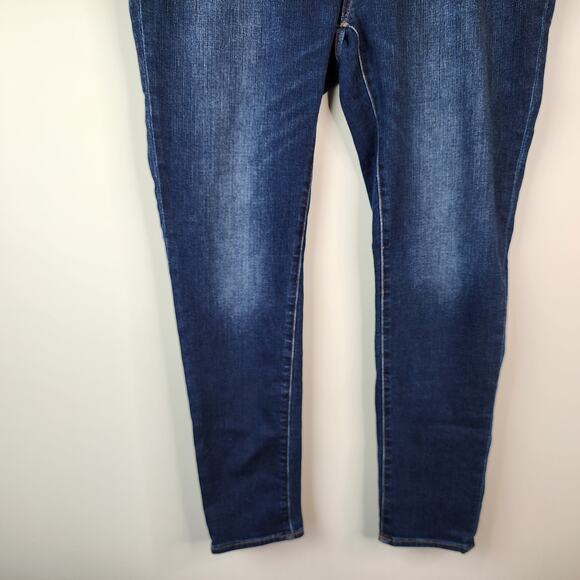 Madewell 9" Mid-Rise Skinny Jeans in Campton Wash Size 34 Dark Wash Denim - Picture 4 of 9